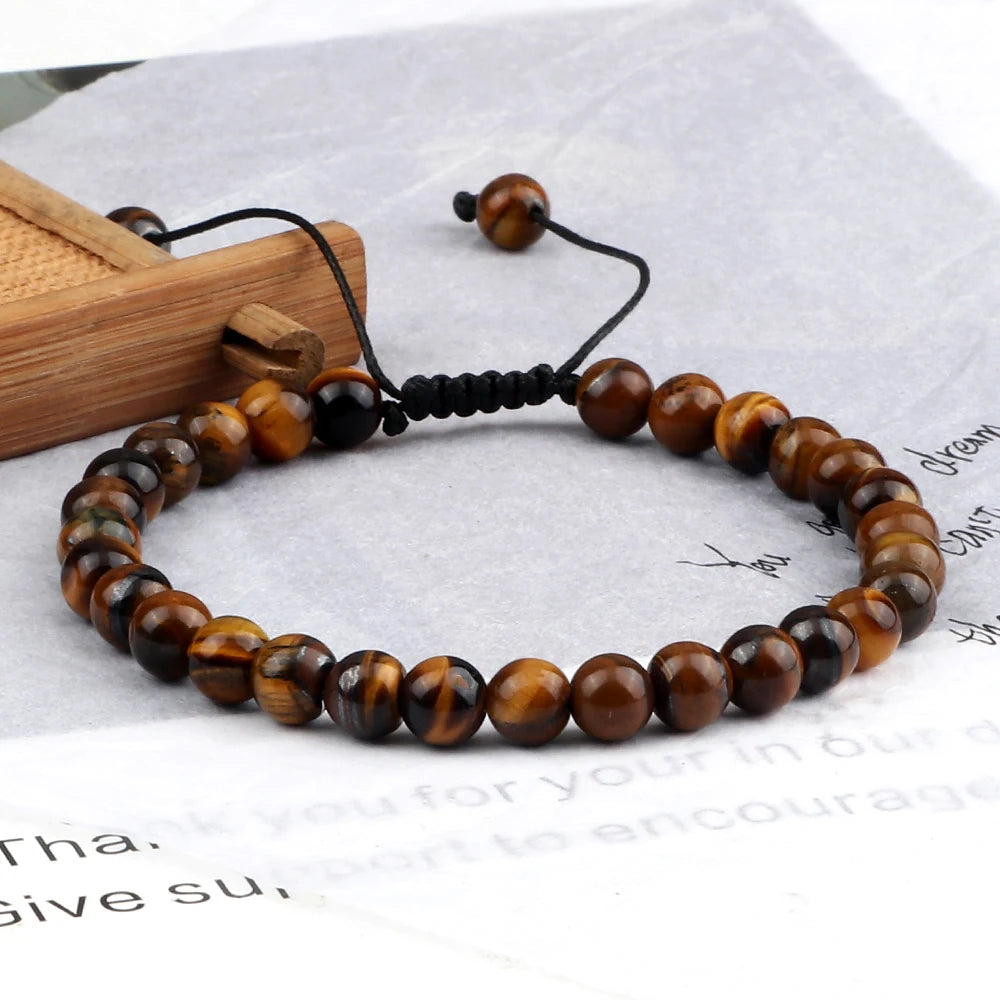 Natural Tiger Eye Stone Band