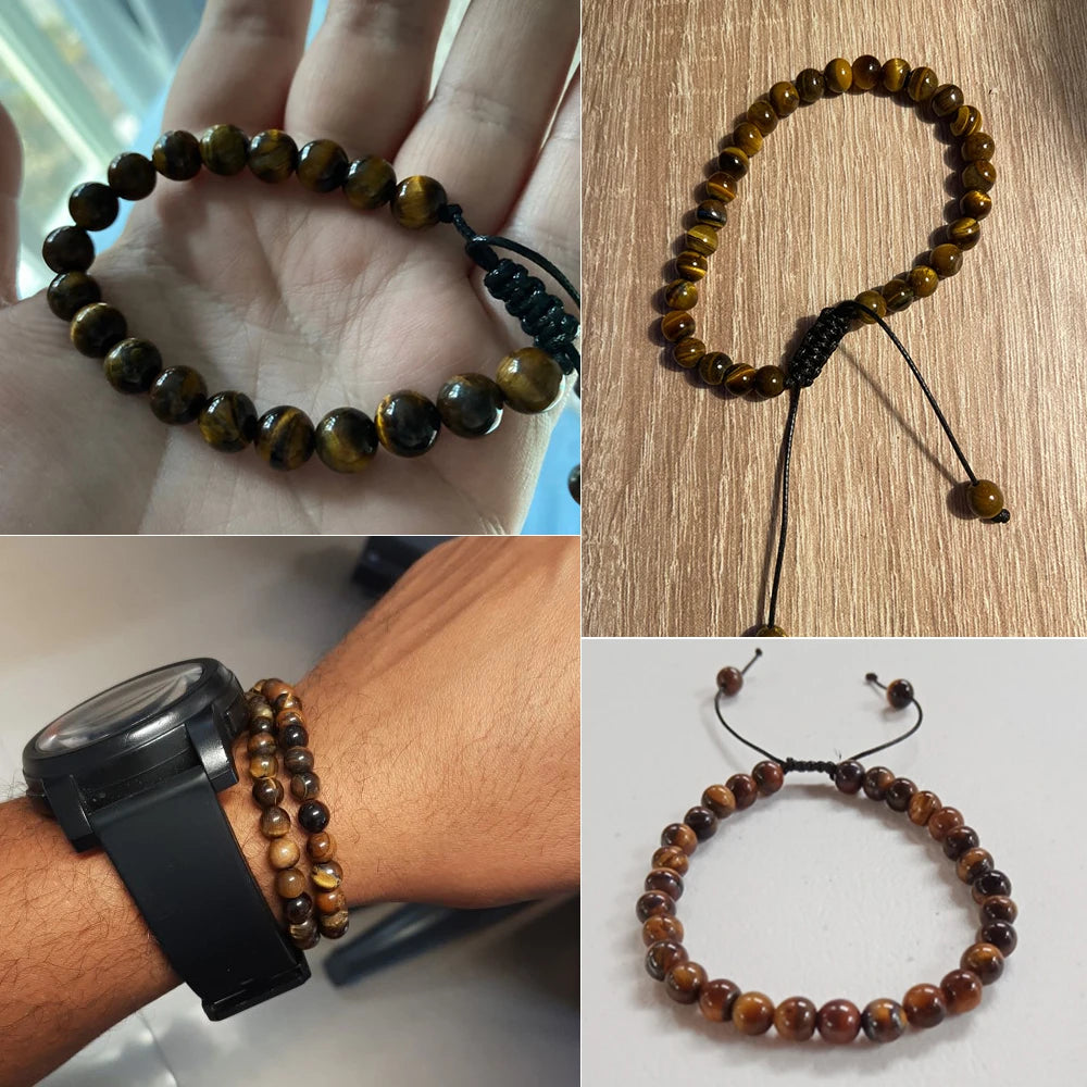 Natural Tiger Eye Stone Band