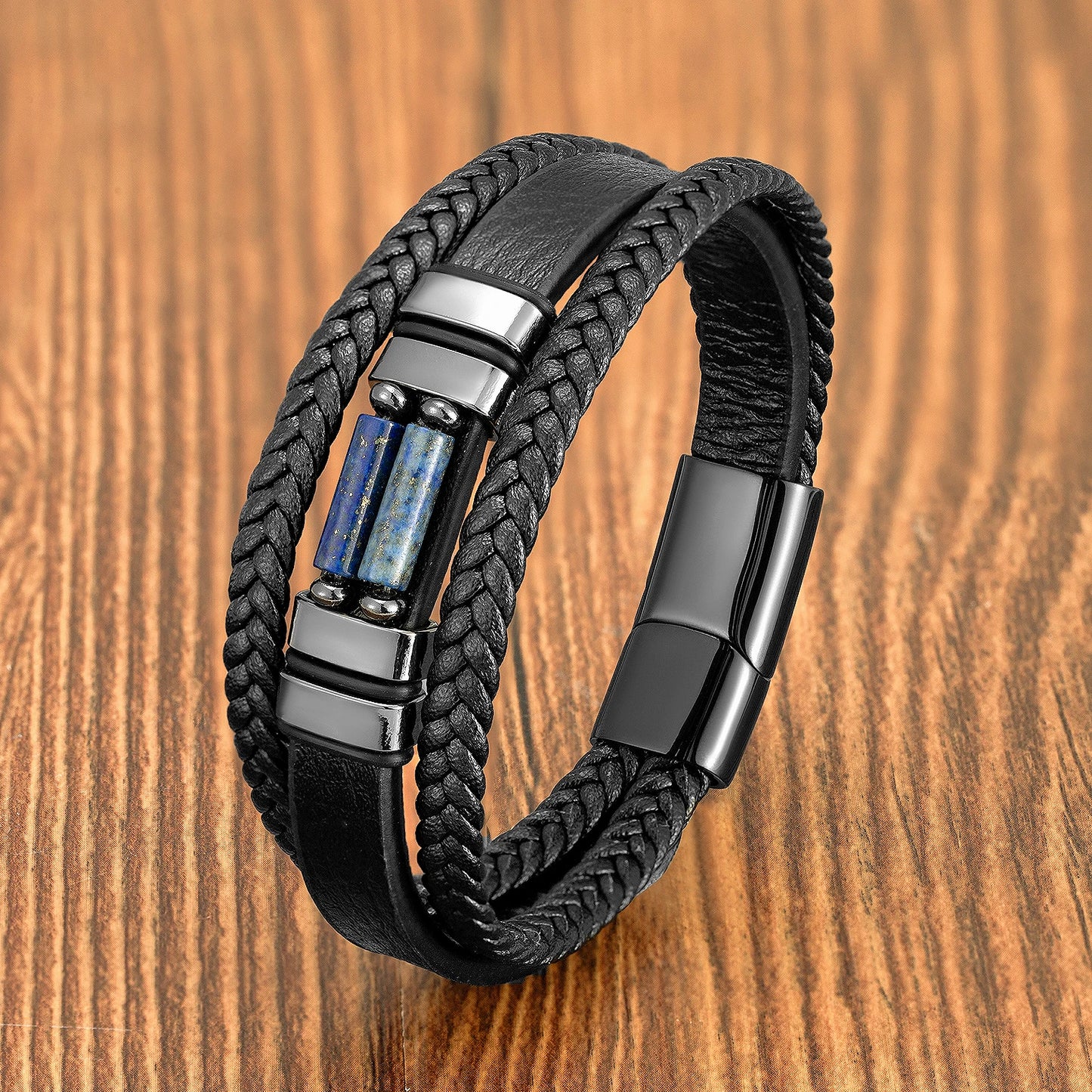 Multilayer Leather Stone Band