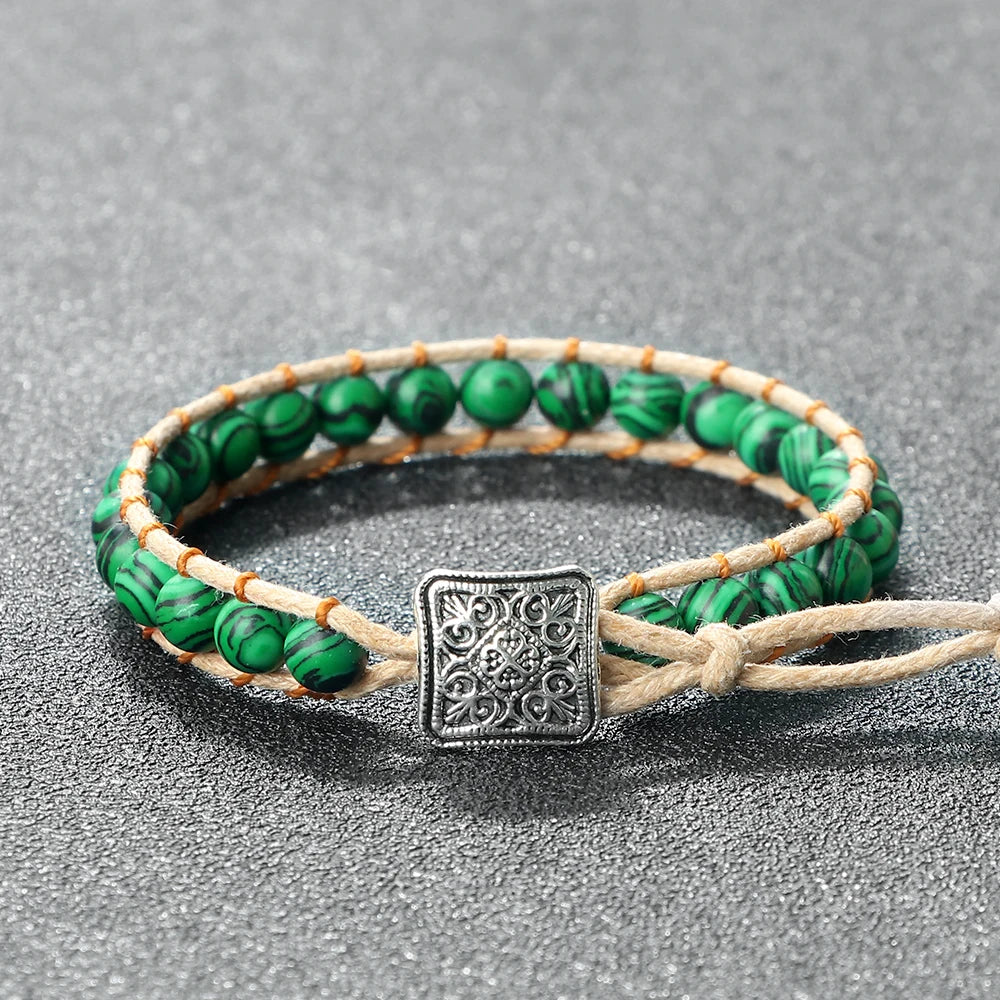 Woven Beaded Stone Band