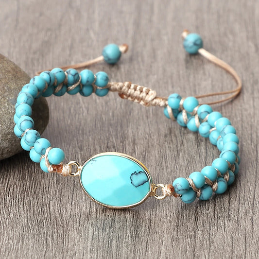 Bohemian Blue Turquoises Stone Band