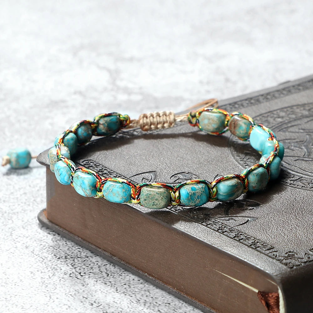 Square Stone Bohemian Beaded Band