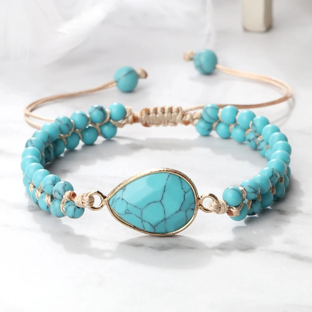 Bohemian Blue Turquoises Stone Band