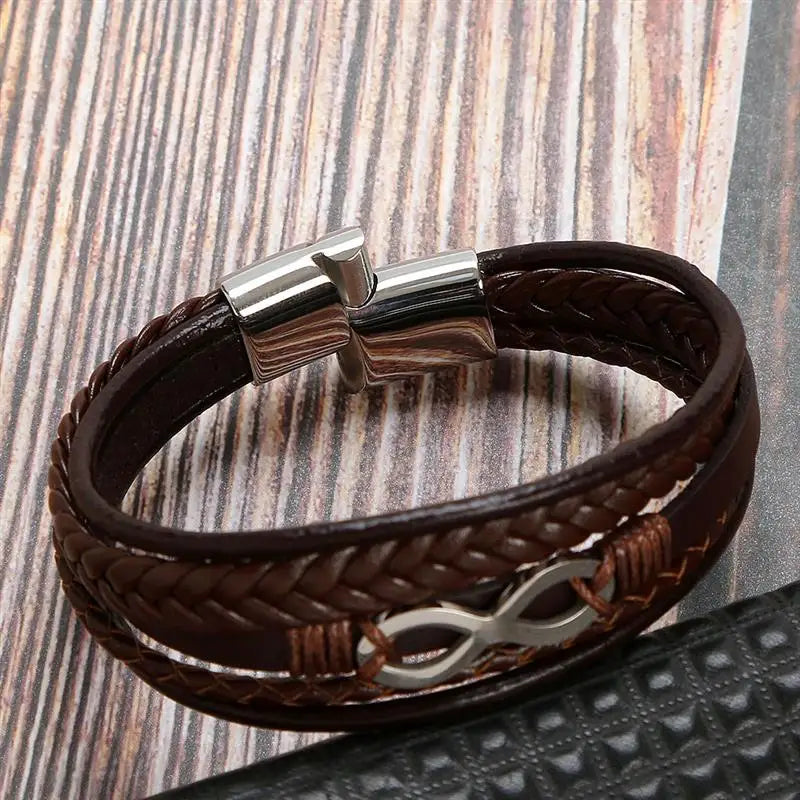 Classic Leather and Stainless Steel Band