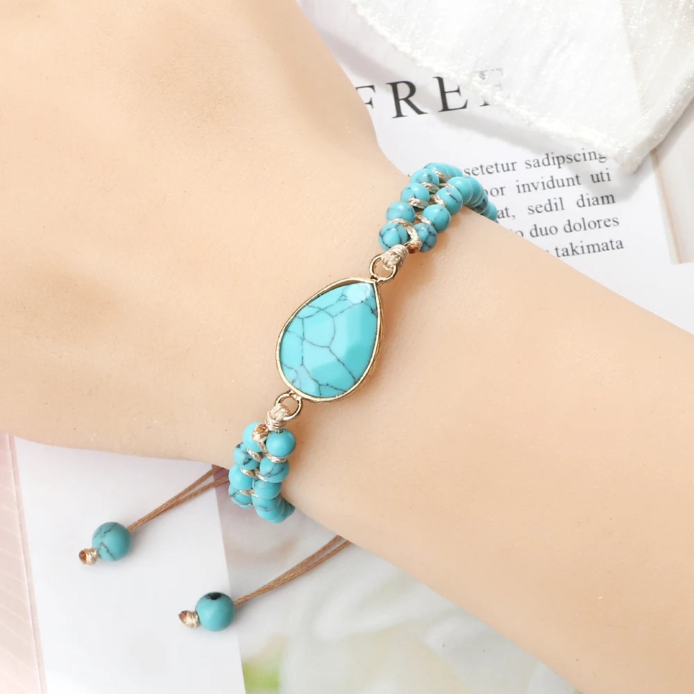 Bohemian Blue Turquoises Stone Band