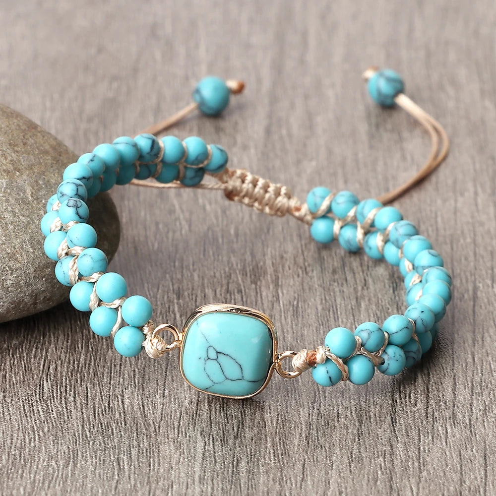 Bohemian Blue Turquoises Stone Band