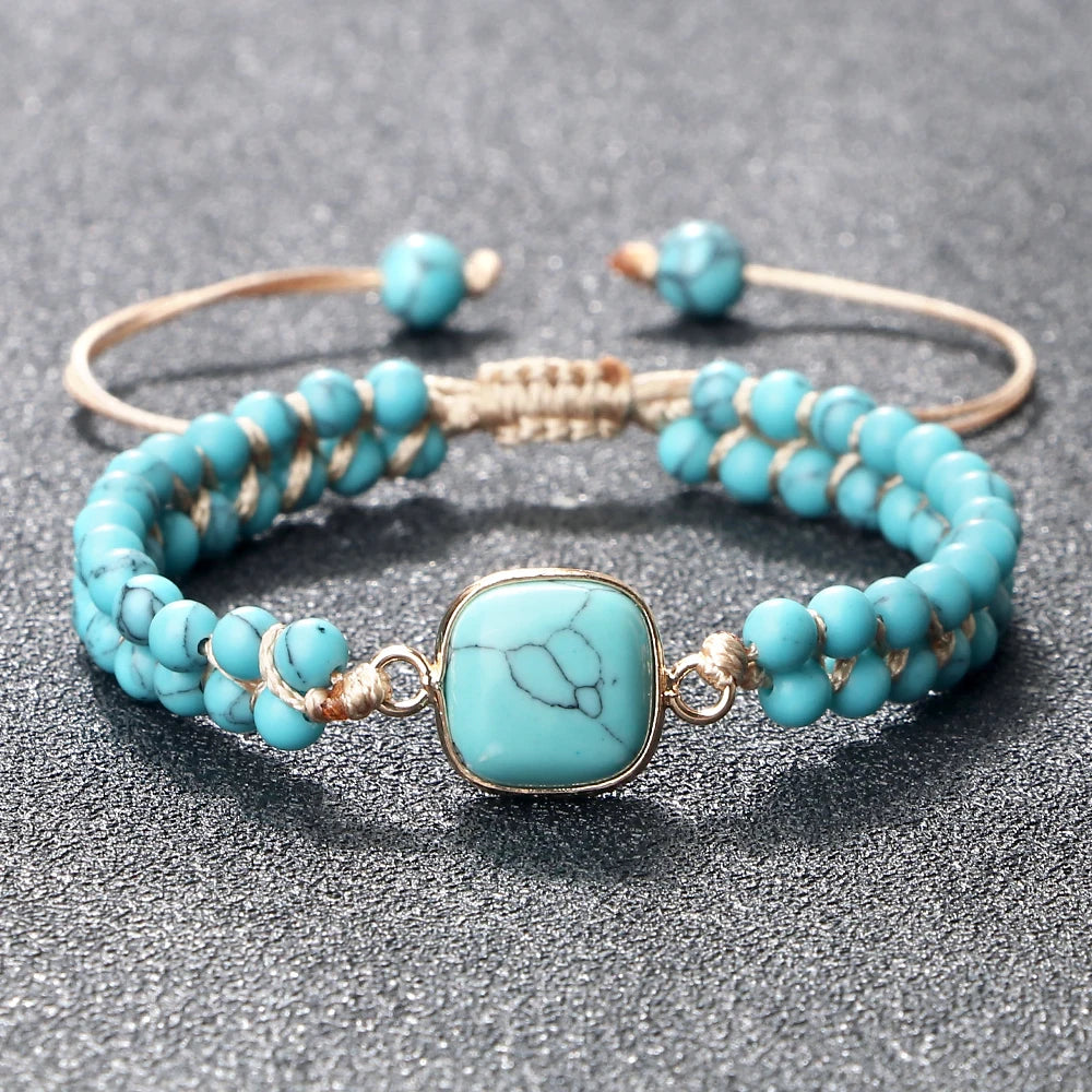 Bohemian Blue Turquoises Stone Band