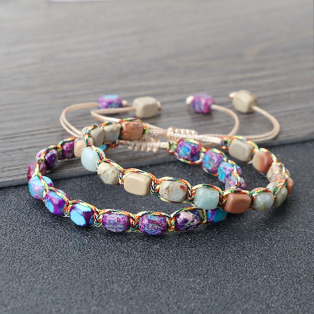 Square Stone Bead Band